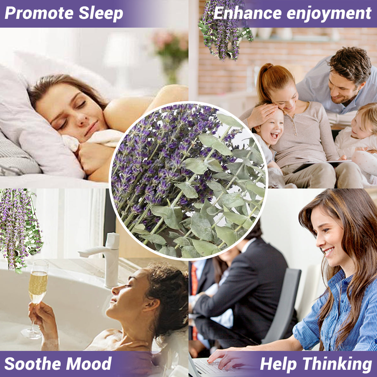 HERBIX Large 10 PCS Preserved Eucalyptus And Lavender Stems for Home Decor