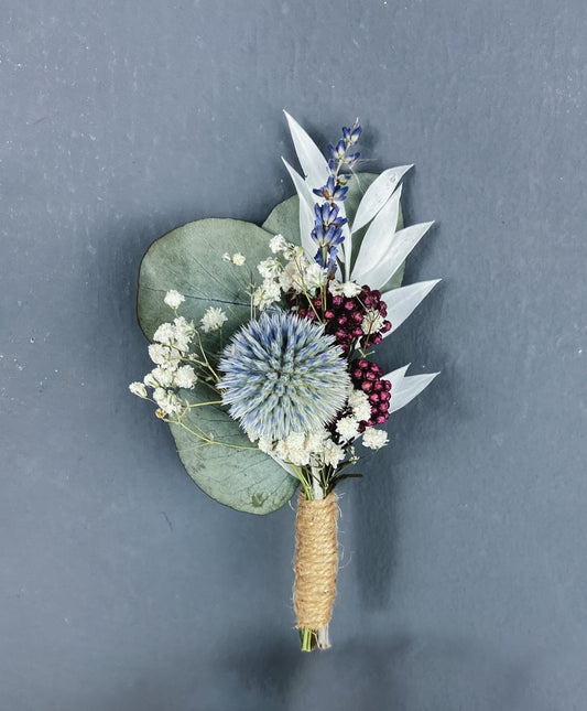 Devon dried flower buttonhole