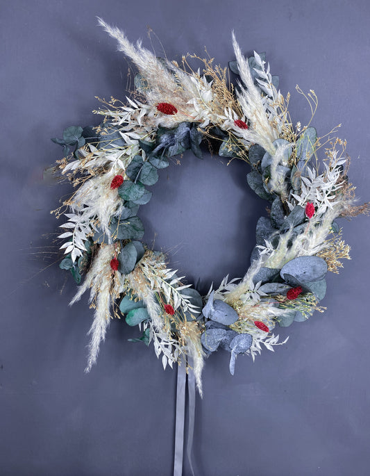 Dried flower Christmas wreath