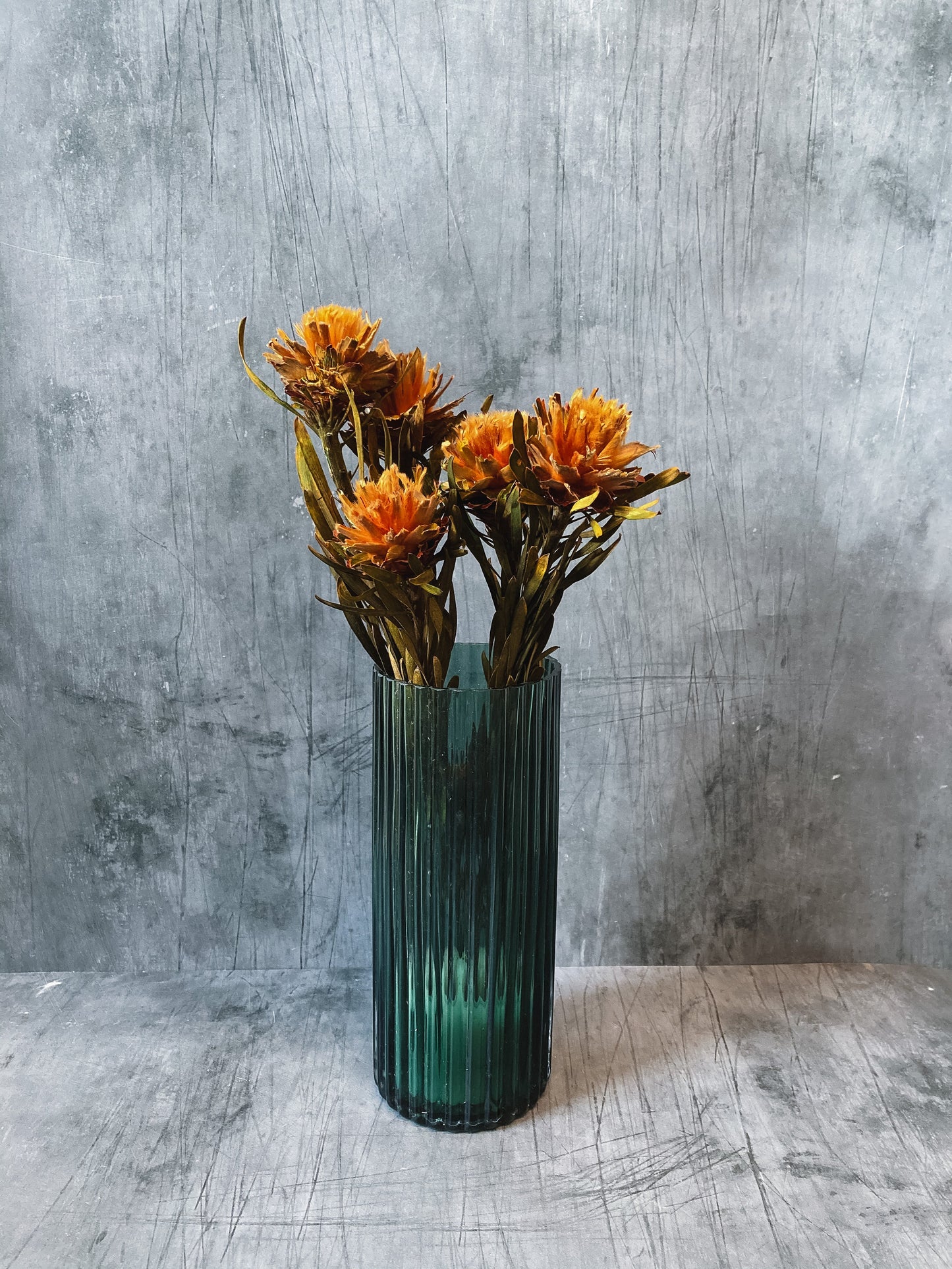 Preserved Plumosum Flowers - Orange