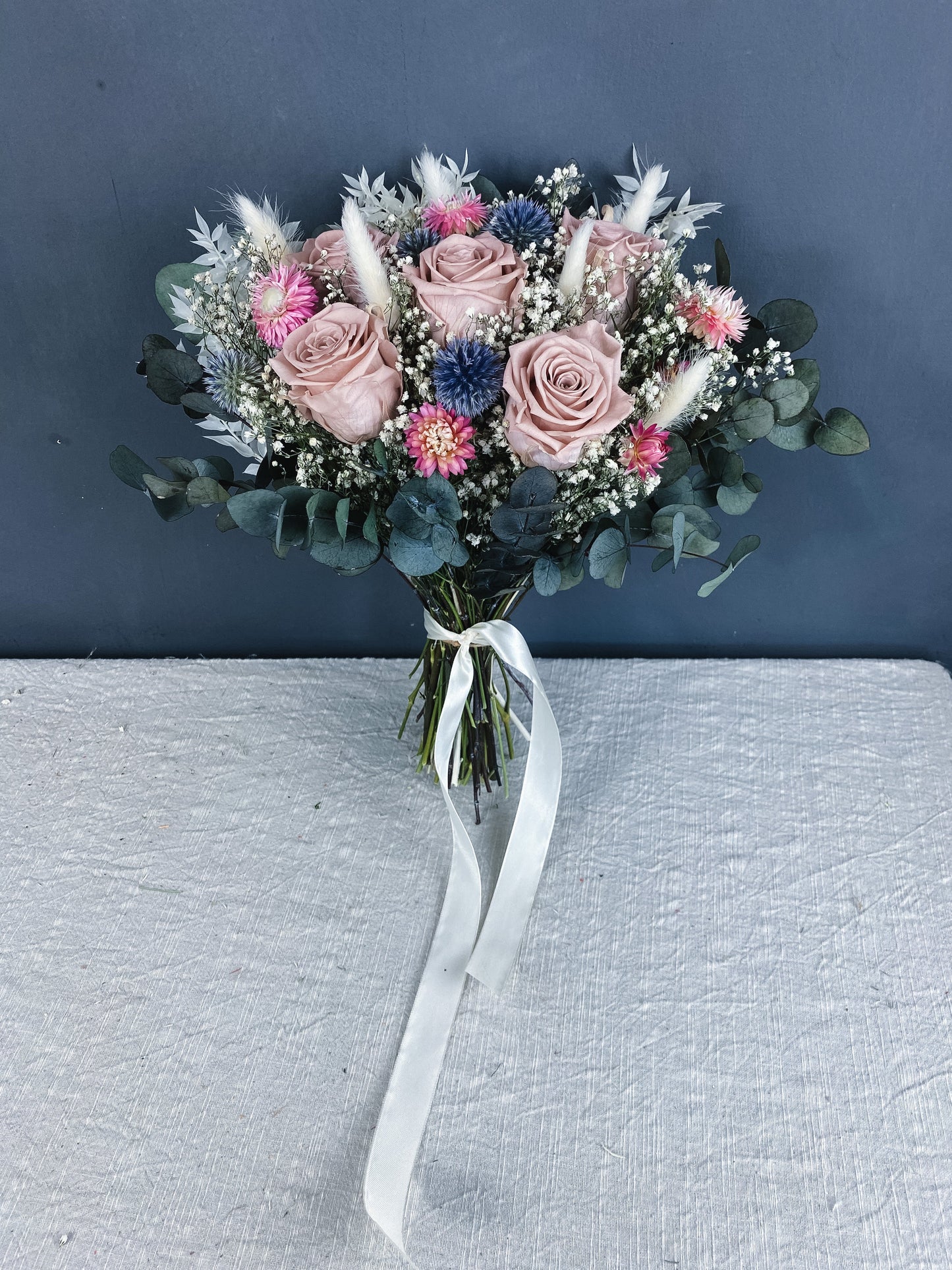 Cat dried flower bridal bouquet