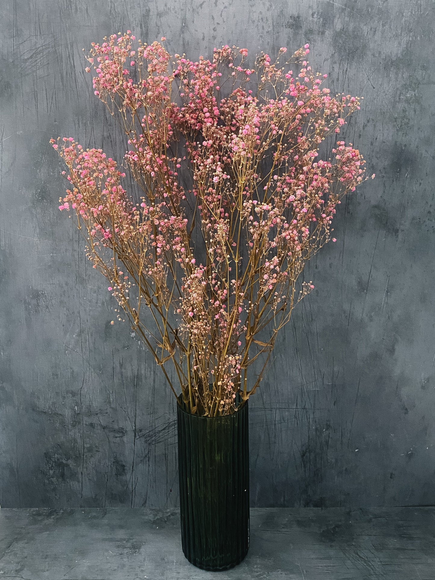 Preserved pink gypsophila bunch