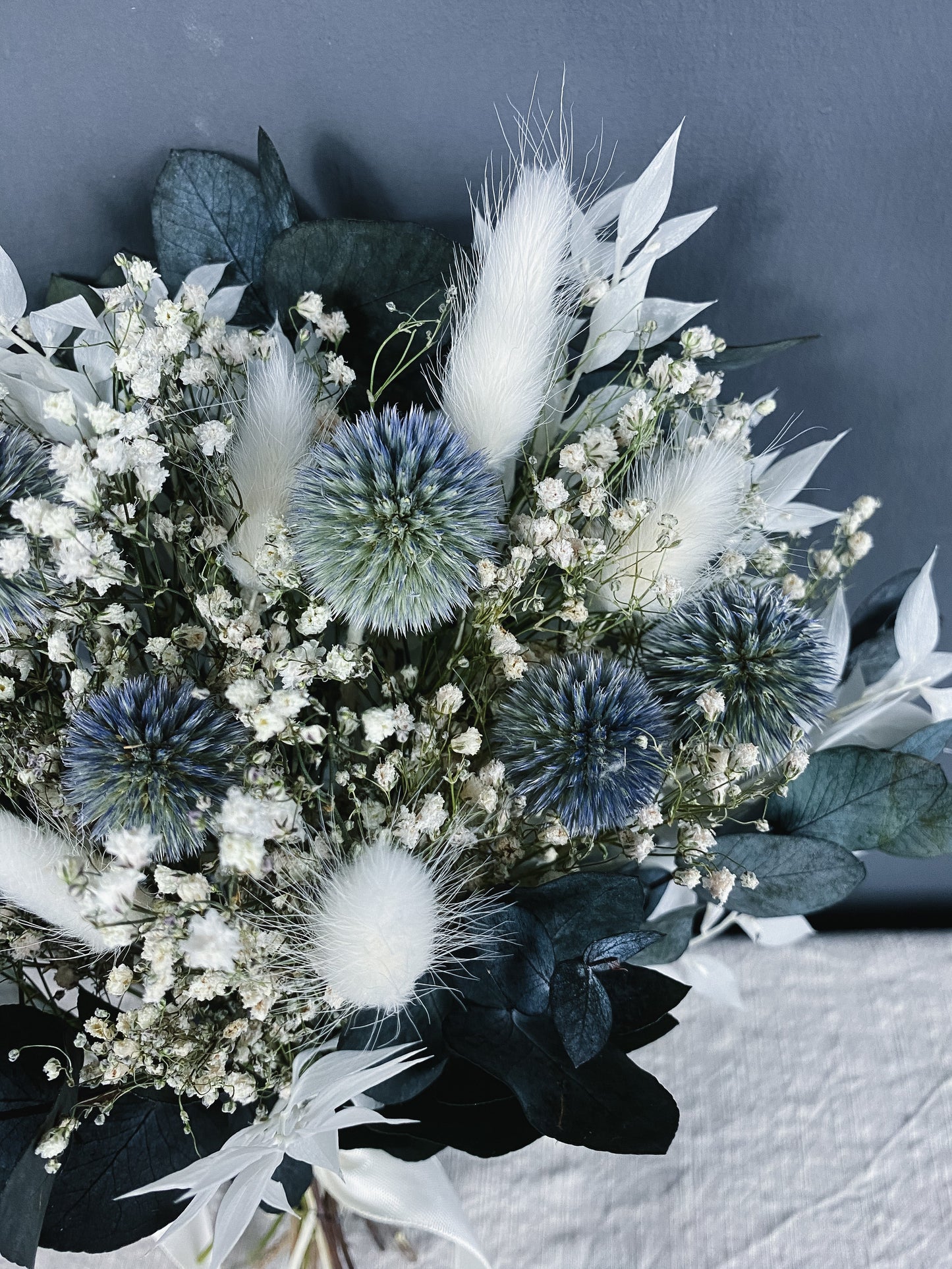 Laurel dried flower bridesmaid bouquet